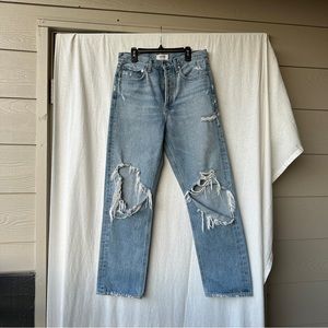 Agolde 90’s Straight Distressed Jeans in Fallout
